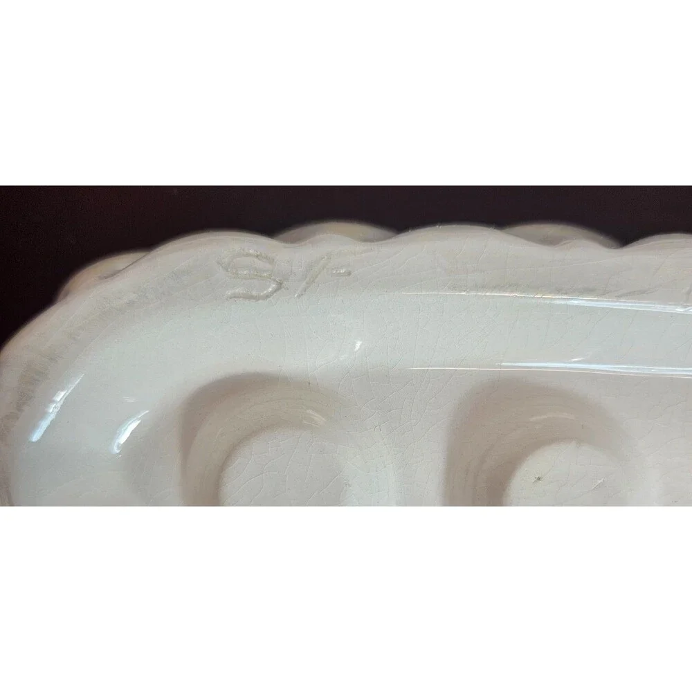 Vintage Opalescent Ceramic 6 Compartment Lipstick Holder